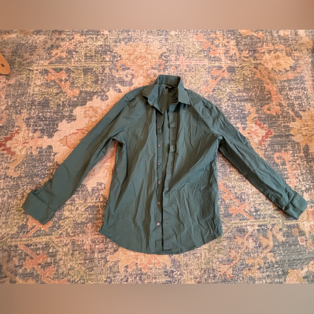 Express Teal Slim Fit Shirt